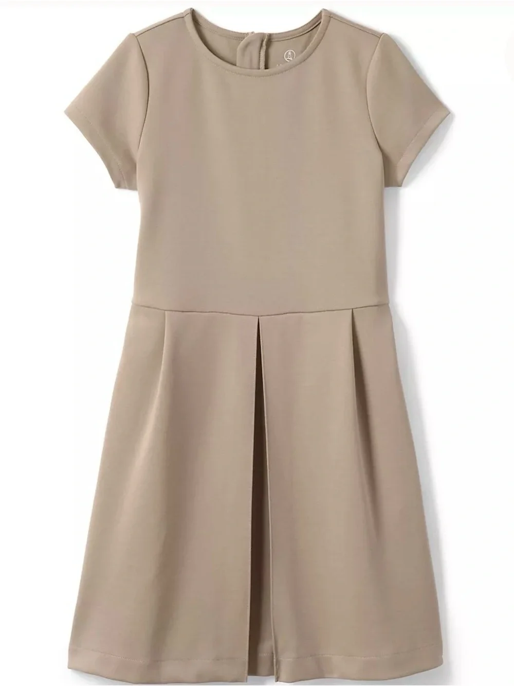 Lands' End School Uniform Pleated Ponte Dress - Khaki Tan Size 16